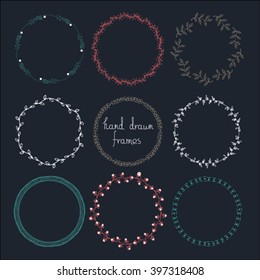 vector set of floral hand drawn graphic elements, useful for wedding invitations and greeting cards