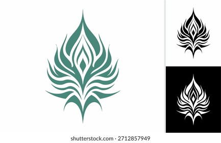 Vector set of floral leaf and flower elements for nature illustration and decorative design icons