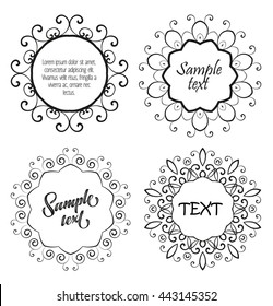 Vector Set Floral ornament pattern various shapes