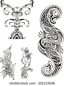 Vector set of floral ornaments