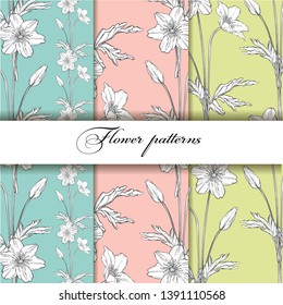 vector set of floral floral patterns