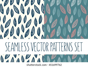 Vector set of floral patterns with leafs