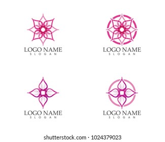 Vector - Vector set of floral patterns on a white background
