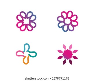 Vector - Vector set of floral patterns on a white background