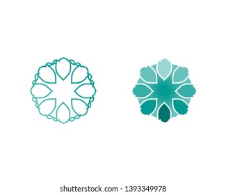 Vector set of floral patterns on a white background
