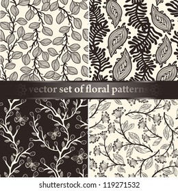 vector set of floral seamless  patterns
