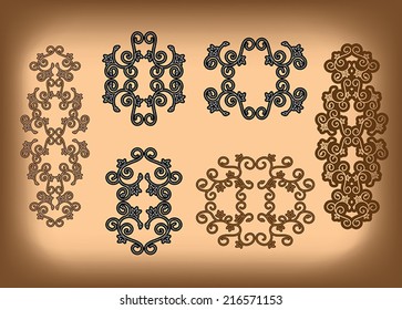 vector set - floral symmetrical ornaments