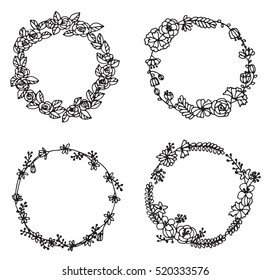 vector set of floral wreathes.