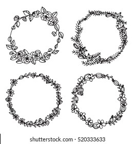 vector set of floral wreathes.