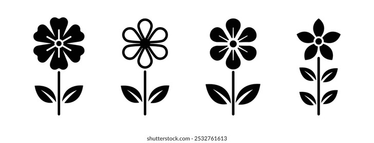 Vektorsatz von Blumensymbolen