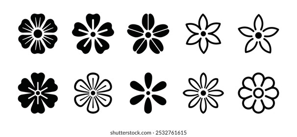 Vector Set Of Flower Icons