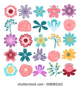 Vector set of flowers. Good for birthday cards, wedding invitations and scrapbook.