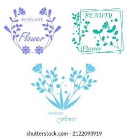 Vector set of flowers in various beautiful concepts.