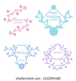 Vector set of flowers in various beautiful concepts.