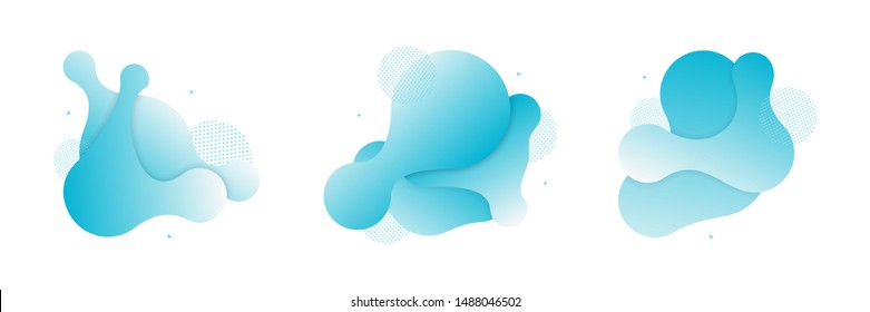 Vector set fluid isolated abstract geometric blue Christmas gradient shapes for modern website   graphic design the white background  Concept dynamic composition 