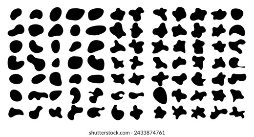 Vector set of fluid shape silhouettes