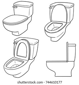 Vector Set Flush Toilet Stock Vector (Royalty Free) 744610177 ...