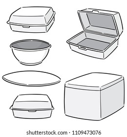 vector set of foam container