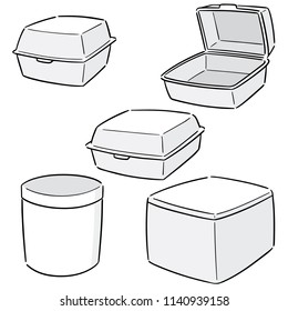 vector set of foam container