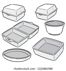 vector set of foam container