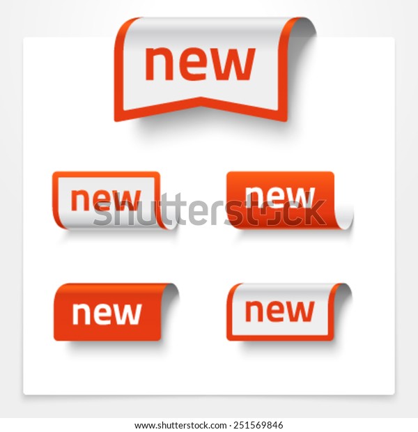 Vector Set Folded Signs Saying New Stock Vector (Royalty Free ...