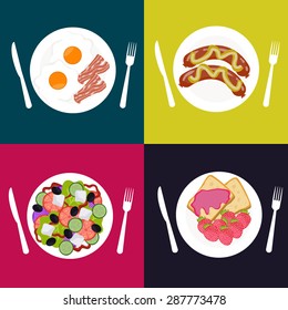 vector set of food