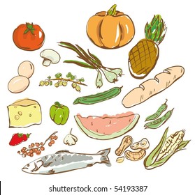 vector set:  food