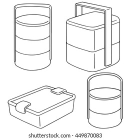 vector set of food container