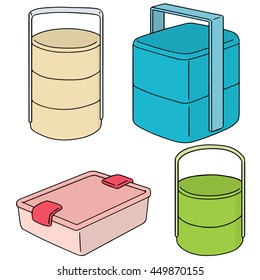vector set of food container