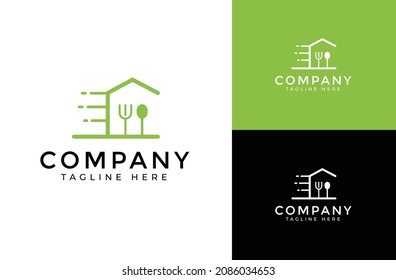 Entrega de alimentos, iconos, logotipo e ilustraciones de conjuntos de vectores