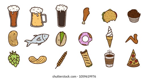 Vector Set of food and drinks