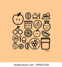 vector set of food icons