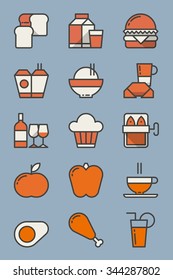 vector set with food icons