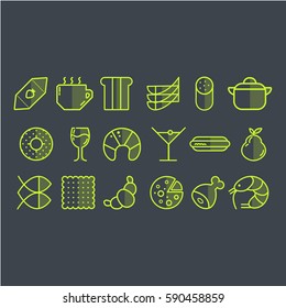 Vector set of Food icons. Set for your design. EPS 10