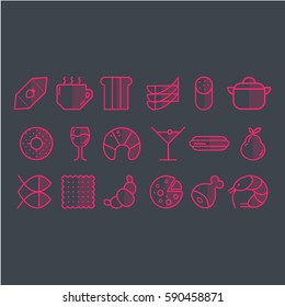 Vector set of Food icons. Set for your design. EPS 10