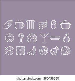 Vector set of Food icons. Set for your design. EPS 10