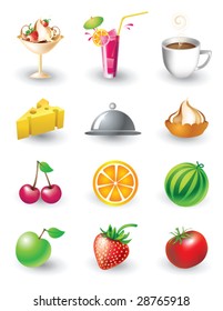 Vector set of food objects