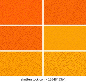 Vector set. Food patterns, summer - fruit, orange texture
