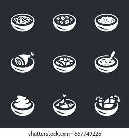 Vector Set of Food plate Icons.