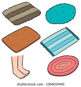 vector set of foot rugs