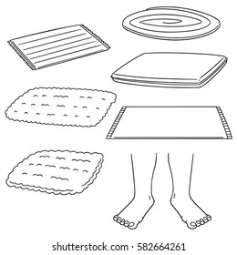 vector set of foot wipe