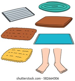 vector set of foot wipe