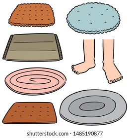 vector set of foot wipe cartoon