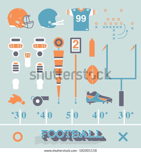 Vector Set:\
Football Equipment Icons and\
Symbols
