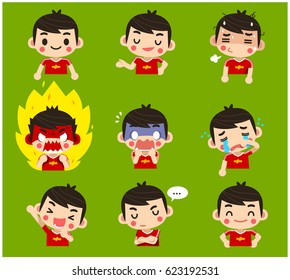 Vector Set of Football Player in Different Expressions and Actions