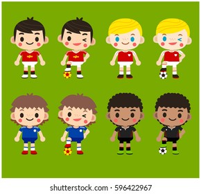 Vector Set of Football Players from Different Team.