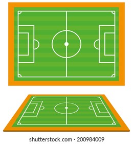Vector Set Of Football Soccer Fields Isolated