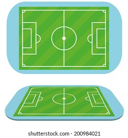 Vector Set Of Football Soccer Fields Isolated