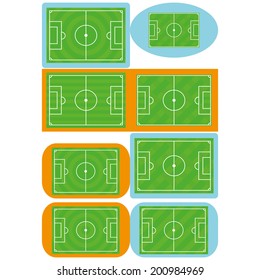 Vector Set Of Football Soccer Fields Isolated