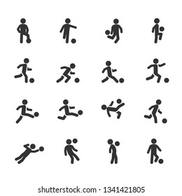 Vector set of football, soccer players icons.
